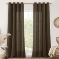 LAMIT Brown Linen Curtains 90 Inch by LAMIT