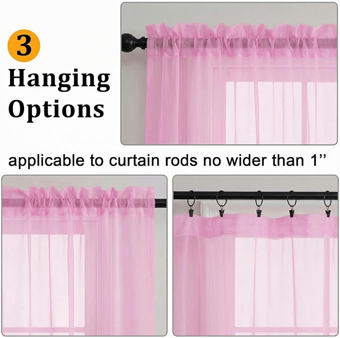 Gwine Sheer Curtains 63 Inch Length - Image 2