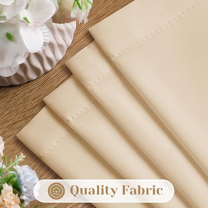 HOMEIDEAS Non-See-Through Beige Privacy Sheer Curtains, 52 X 54 Inches Long 2 - Image 4
