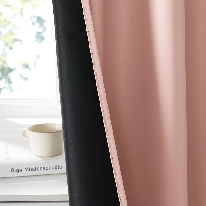 RYB HOME 100% Blackout Bathroom Curtains Over Sink 24 inches Long, Heat & UV - Image 4