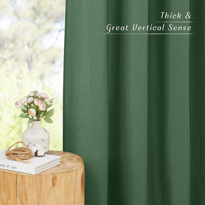 NICETOWN Rustic Linen 132 inch Long Curtains - Image 6