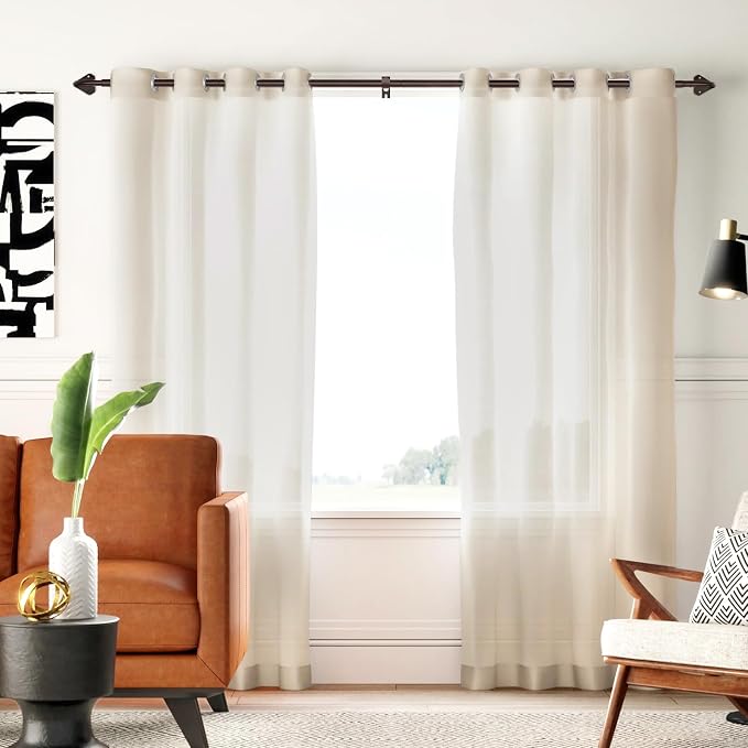 GXOACKJ Brown Curtain Rods for Windows 66 to 120 inch, 5/8 inch Adjustable Wrap - Image 7