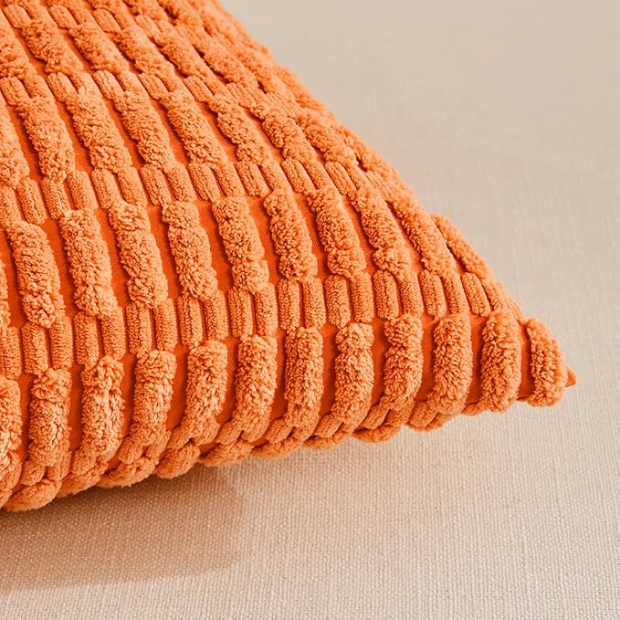 Fancy Homi 4 Packs Orange Fall Decorative Throw Pillow Covers 16x24 Inch - Image 4