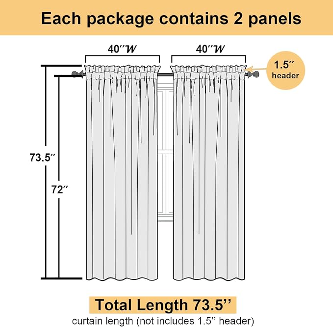 Lecloud Leia Light Grey Sheer Curtains 72 Inch Length 2 Panels, Airy & - Image 5