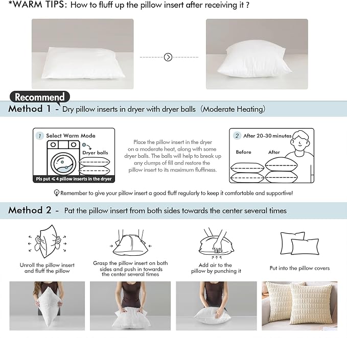 MIULEE 16x16 Pillow Inserts - Image 8
