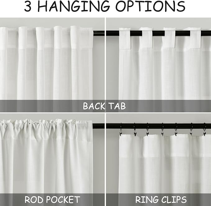 Nanspring Ivory Curtains 80 Inches Length - Image 3