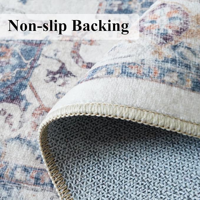 2x4 Washable Kitchen Runner Rug: Vintage Non-Slip Low Pile Entryway Area Rugs - Image 5