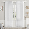 Nanspring White Linen Curtains 89 Inches Long by Nanspring
