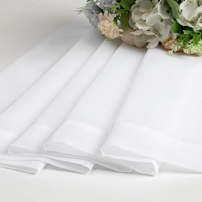 Aiyufneg White Sheer Window Valance Curtains, Light Filtering Kitchen Valances - Image 3