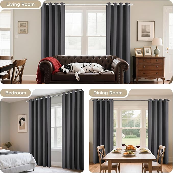 Joydeco Blackout Curtains 63 Inch Length 2 Panels Set, Thermal Insulated Long - Image 6