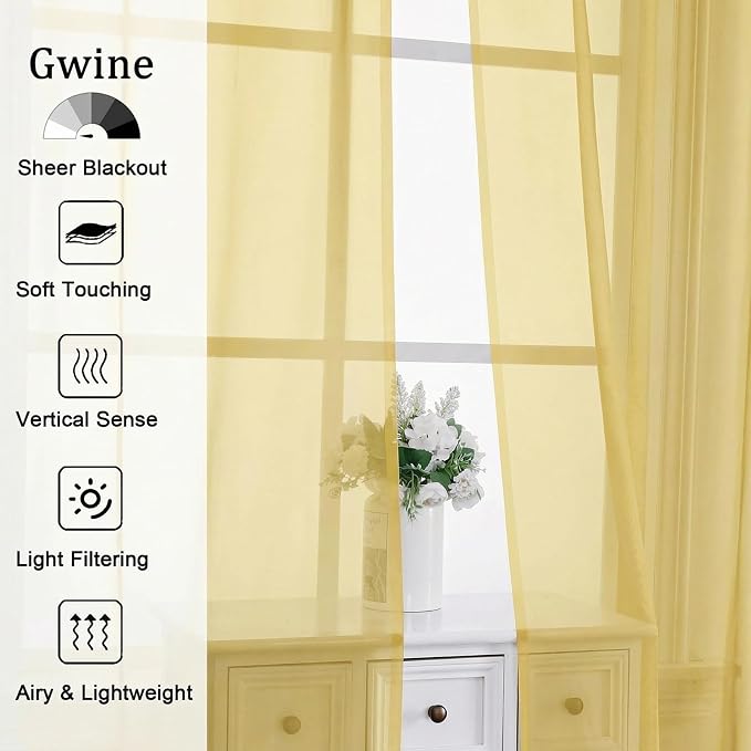 Gwine Sheer Curtains 84 Inches Long - Image 4