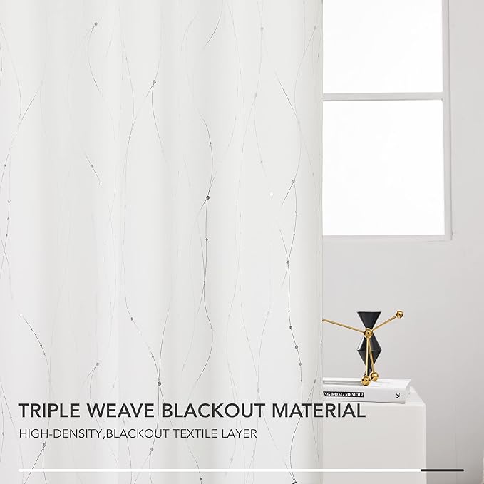 Deconovo White Curtains 84 Inches Long, Room Darkening Curtain, Thermal - Image 5