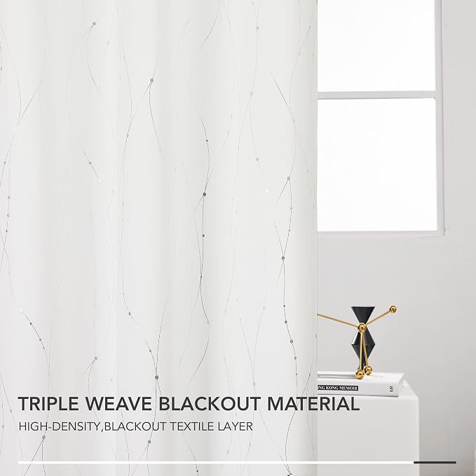 Deconovo White Curtains 63 Inches Long, Room Darkening Curtain, Thermal - Image 7