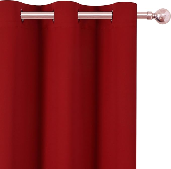 LEMOMO Red Thermal Blackout Curtains/38 x 84 Inch/Set of 2 Panels Room - Image 7
