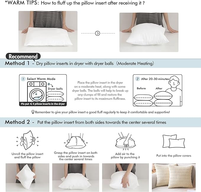 MIULEE Throw Pillow Insert Premium Pillow Stuffer Sham Square Form - Image 7