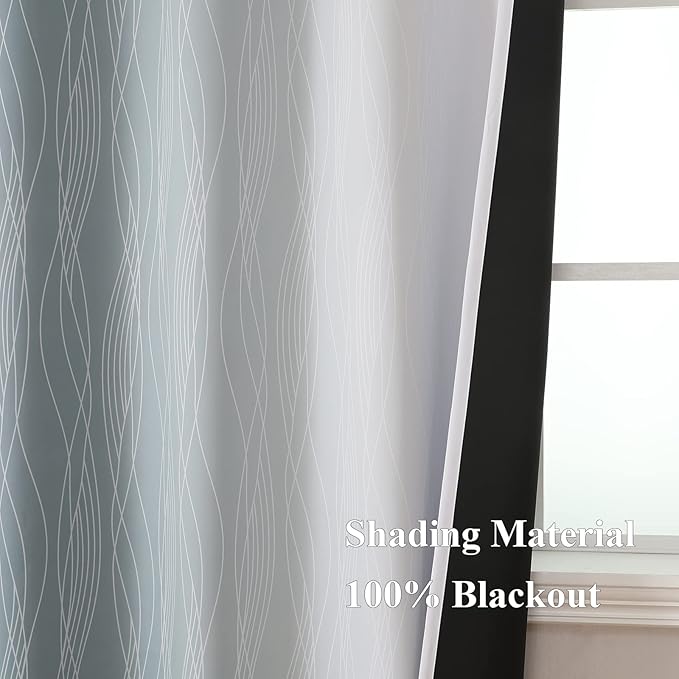 Estelar Textiler Stone Blue and Greyish White Gradient Room Darkening Blackout - Image 5