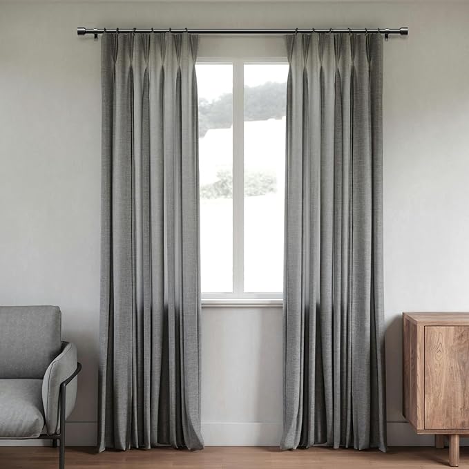 GEEBOBO Black Curtain Rods for Windows 120 to 170 Inch, 1 Inch Extra Long Heavy - Image 4