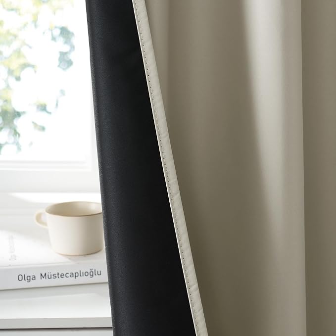 RYB HOME 100% Blackout Basement Curtains 24 inches Long, Heat & UV Blocking - Image 4