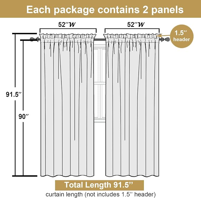 Lecloud Leia Sage Green Sheer Curtains 90 Inches Long 2 Panels, Airy Voile - Image 2