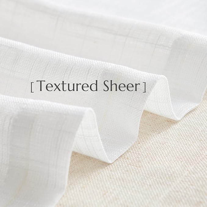 jinchan Sheer Valance Curtain Linen Textured Valance - Image 4