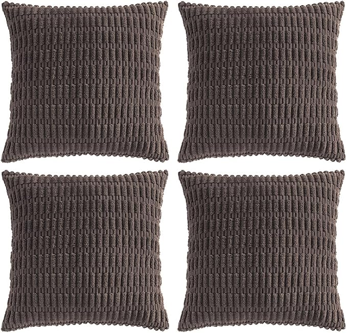 Fancy Homi 4 Packs Boho Dark Brown Decorative Throw Pillow Covers 26x26 Inch by Fancy+Homi