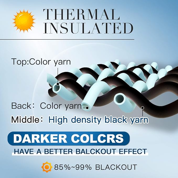 Yakamok Light Blocking Window Blackout Curtains Thermal Insulated Room - Image 3