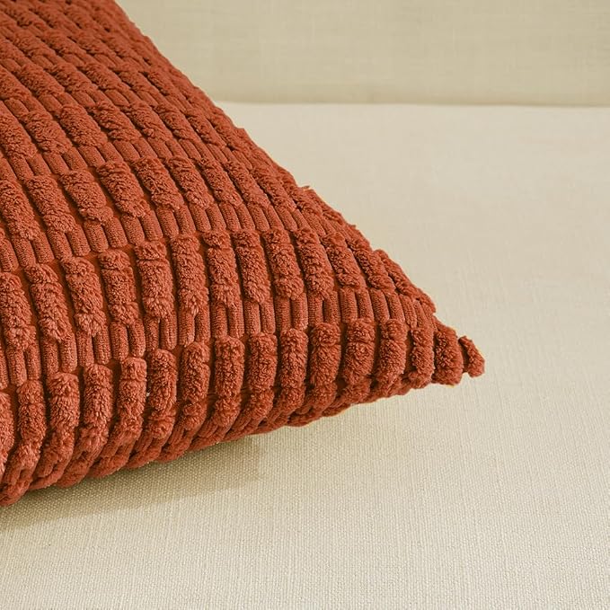 Fancy Homi 4 Packs Boho Burnt Orange Fall Decorative Throw Pillow Covers 16x24 - Image 4