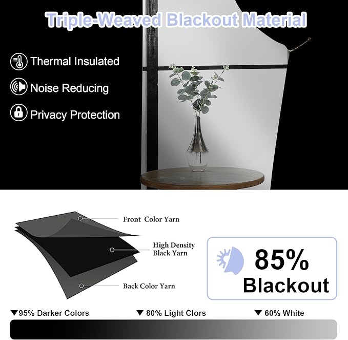 Simplebrand Ava Taupe Short Blackout Curtains - Image 2