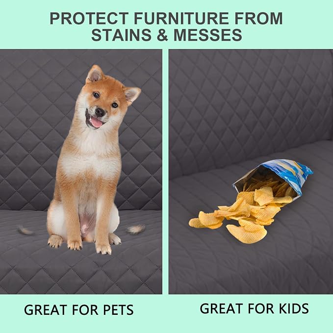 Reversible Couch Cover for 3 Cushion Couch for Pet Friednly Sofa Cover for Dogs - Image 5