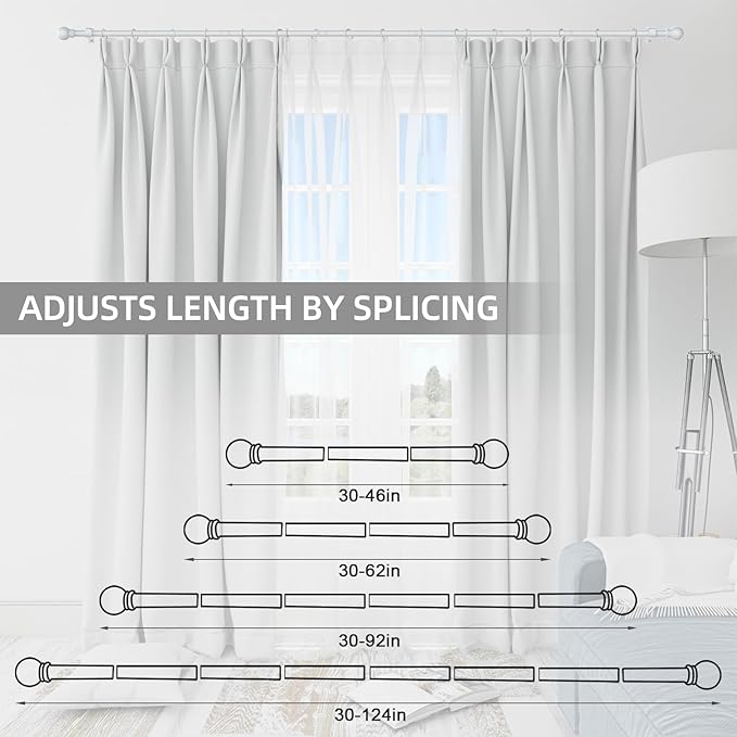 Thestoa Curtain Rods for Windows 48 to 84-92 Inch, Stainless Steel Rods for - Image 5