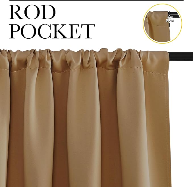 NICETOWN Bedroom Window Curtain Panels, 2 Panels, 62 in x 72 in, Window - Image 2