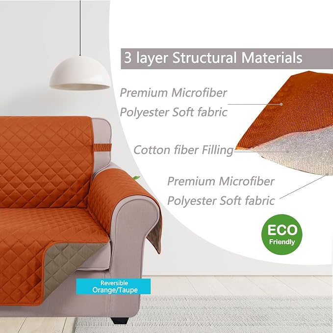 U-NICE HOME Loveseat Sofa Cover Reversible Couch Covers - Image 3