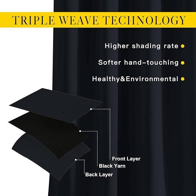 NICETOWN Black Curtains for Boys Room - Image 3