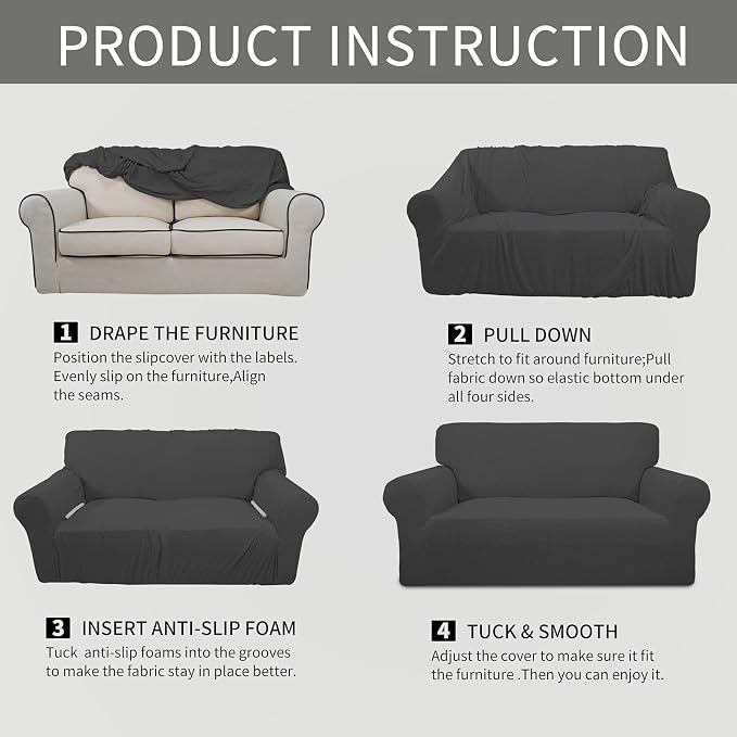 Easy-Going Stretch Loveseat Slipcover 1-Piece Sofa Cover Furniture Protector - Image 8