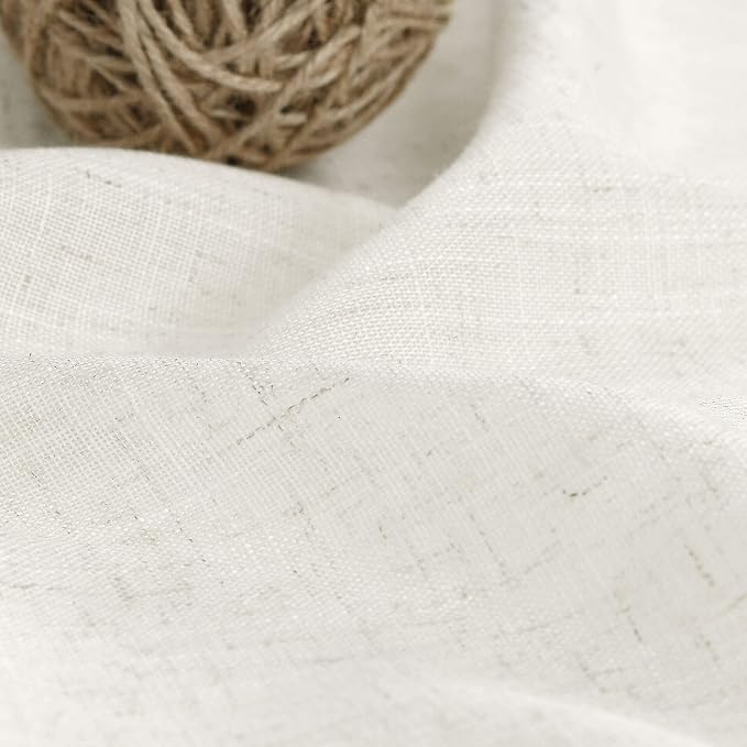 Cream Linen Curtains 133 Inches Long - Image 5