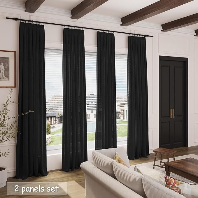 Nanspring 96 Inch Linen Curtains - Image 6