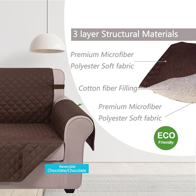 U-NICE HOME Recliner Chair Covers Reversible Quilted Water Repellent Pet - Image 5