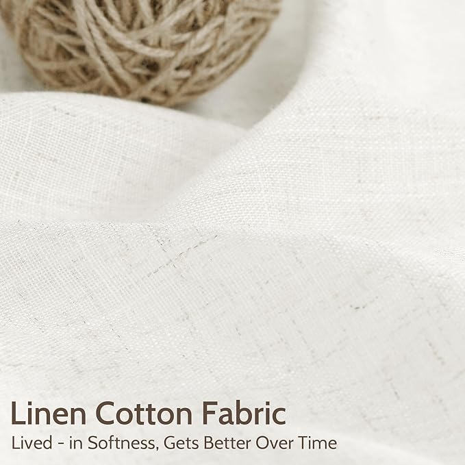 Nanspring Neutral Linen Curtains 108 Inches Long - Image 4
