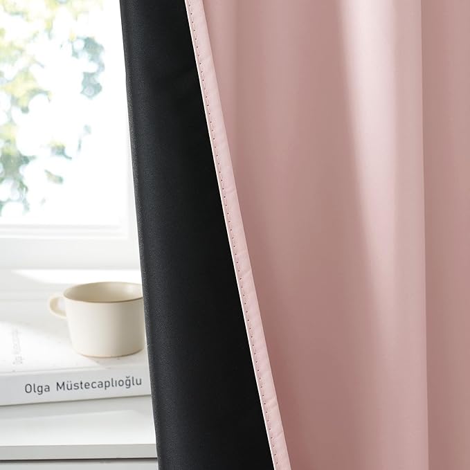 RYB HOME 100% Blackout Bathroom Curtains Over Sink 24 inches Long, Heat & UV - Image 4