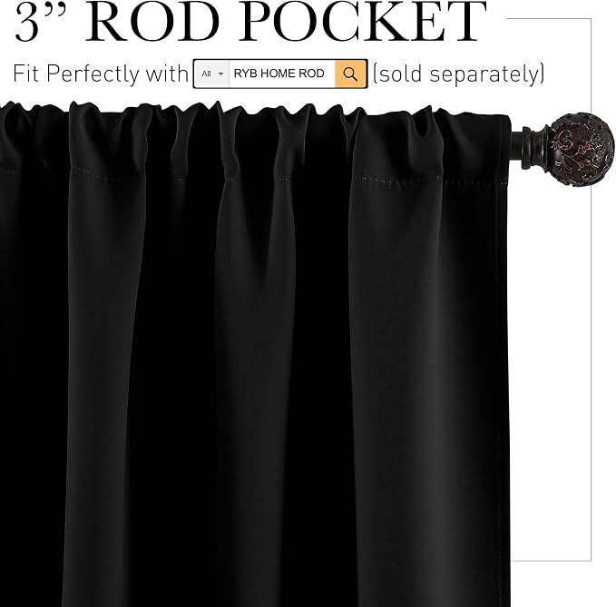 RYB HOME Large Blackout Curtains - Image 2