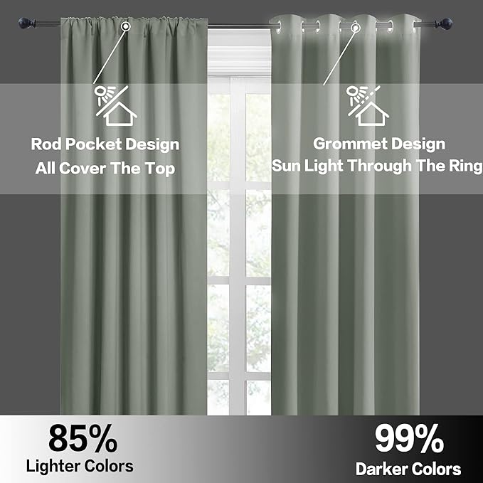 RYB HOME Blackout Curtains for Bedroom 84 inches Long 2 Panels Set, Privacy - Image 5