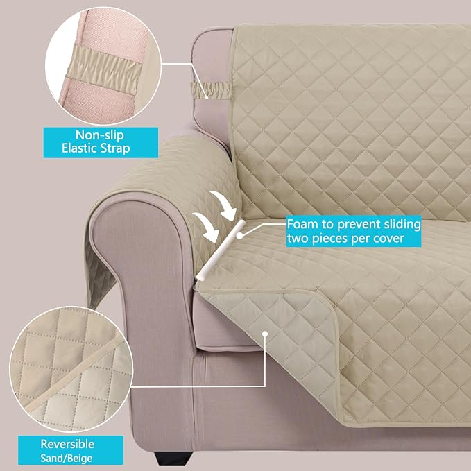 U-NICE HOME Large Sofa Cover Reversible Couch Cover - Image 3