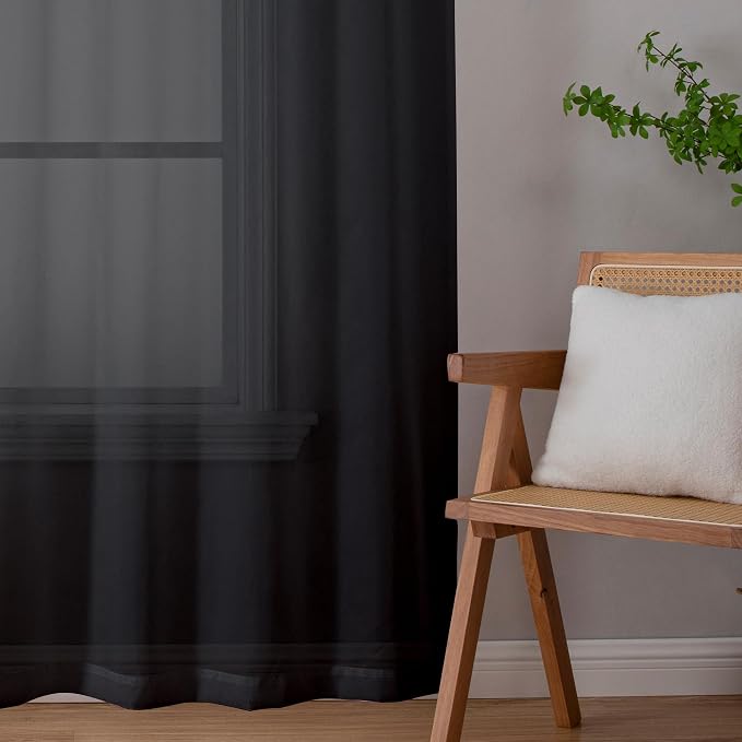 Aiyufeng 2 Panels Extra Long Sheer Window Curtains 120 Inches Length, Elegant - Image 5