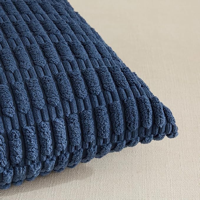 Fancy Homi 4 Packs Dusty Blue Decorative Throw Pillow Covers 12x24 Inch - Image 4