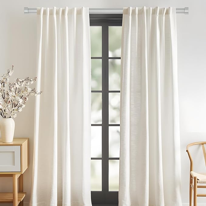 VOIIY 2 Pack Curtain Rods for Windows 18 to 42 Inch, Modern Adjustable Heavy - Image 2