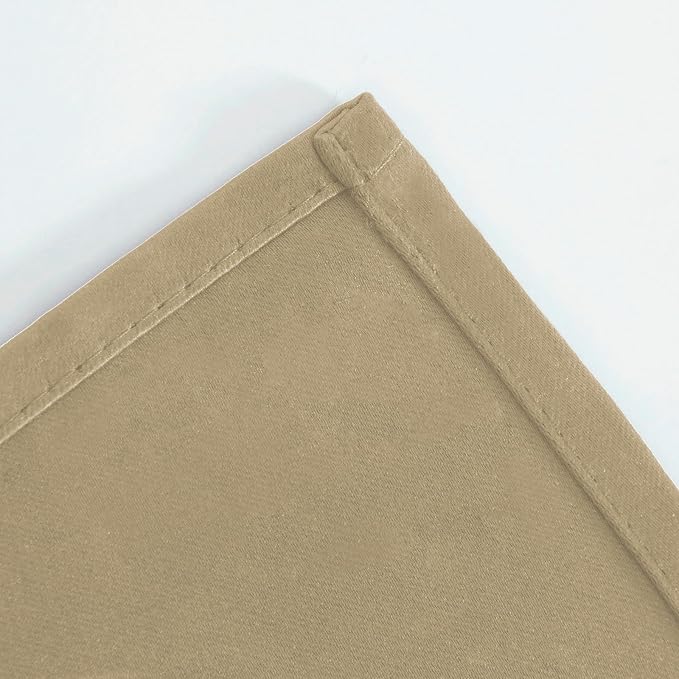 LEMOMO Blackout Curtains 52 x 120 Inch Long Beige Curtains Set of 2 Panels Room - Image 7