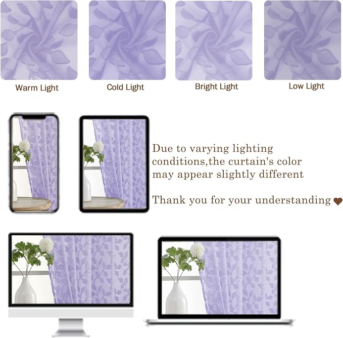Chyhomenyc Light Purple Sheer Valances - Image 7