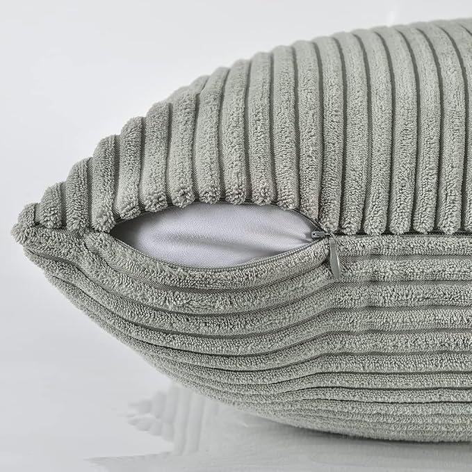Fancy Homi 2 Packs Grey Long Lumbar Decorative Throw Pillow Covers 16x24 Inch - Image 4