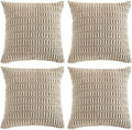 Fancy Homi 4 Packs Taupe Decorative Throw Pillow Covers 20x20 Inch by Fancy+Homi