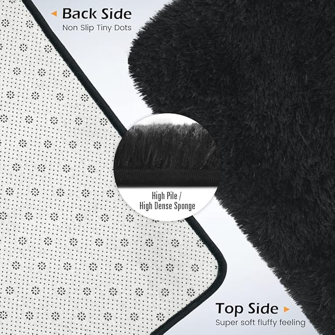 Amearea Premium Soft Fluffy Rug Modern Shag Carpet, 5.3x7.5 Feet, Fuzzy Plush - Image 3